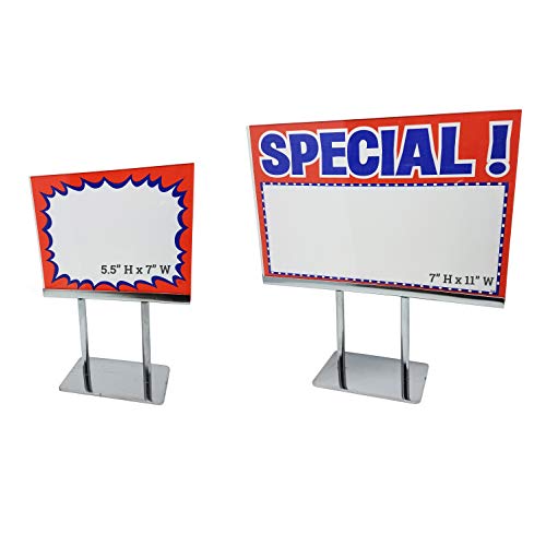 Countertop Acrylic Frame Sign Holder, 11.5" H Heavy Duty Tabletop Display for 7" x 11" Cards, 5 Pack - size: 5 Pack, style: 7" H x 11" W