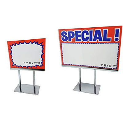 Countertop Acrylic Frame Sign Holder, 10" H Heavy Duty Tabletop Display for 5.5" x 7" Cards, 5 Pack - size: 5 Pack, style: 5.5" H x 7" W