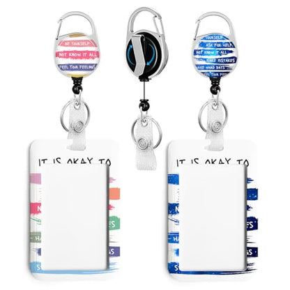 2 Pack Be Yourself ID Badge Holder with Clip Badge Reels - color: 2 Pack-be Yourself