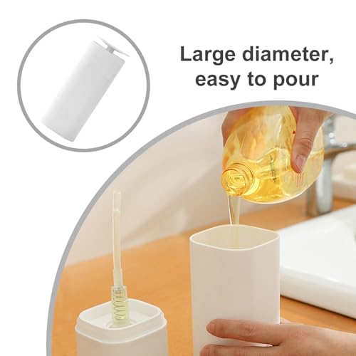 NingMeng Soap Dispenser White Push Down Lotion Pump Bottle Refillable Liquid Dispenser for Home Bathroom Kitchen Laundry Push Down Pump Dispenser