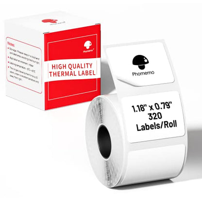Phomemo Thermal Labels, 1.18" x 0.79", for M110/M100/M220/M108, 300 PCS - color: White, size: 1.18"x0.79"