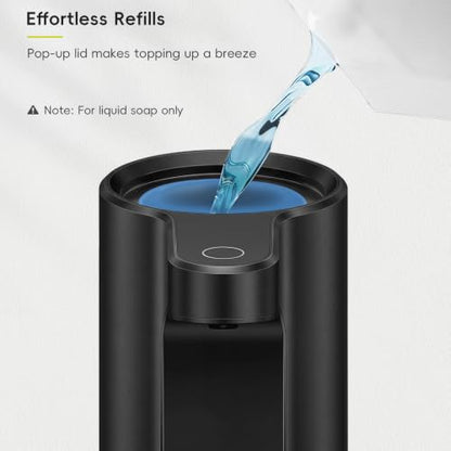 EKO Aroma 9 fl oz Automatic Liquid Soap Dispenser, Rechargeable Soap Dispenser for Kitchen and Bathroom with Adjustable Volume Control (Matte Black Steel) - color: Matte Black, size: 9 oz
