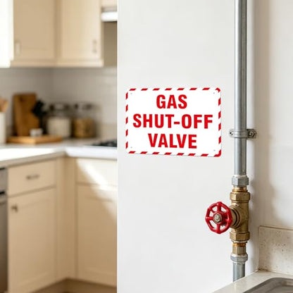 Gas Shut Off Valve Sign, 9.8X6.7IN Notice Gas Shut Off Warning Sticker - color: Gas Shut Off Valve 507