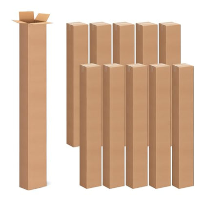 Docik 4x4x40 Inch Tall Corrugated Cardboard Boxes, 10 Pack - size: 4x4x40 Inch