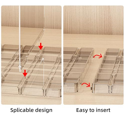 JOYZAN Purse Organizer for Closet, Adjustable Shelf Dividers for Closet Organizer Clear Acrylic Closet Purse Organizer Detachable Handbag Storage Separator Dividers for Home, Office - 4 Pack