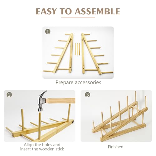 3 Pcs Wood Book Display Stand, 5-Tier Tabletop Bookshelf & Magazine Rack - color: Natural-3 Pcs