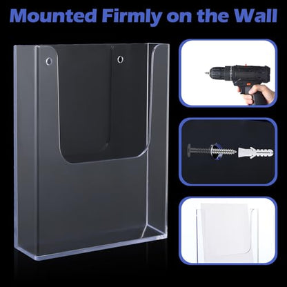 Ripeng 8 Pack Acrylic Brochure Holder Wall Mount, 8 x 11.5 Inch - style: Vertical