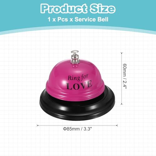 PATIKIL Desk Bell, 3.3" Service Call Bell Ringing, Love, Rose Red - color: Rose Red(love)
