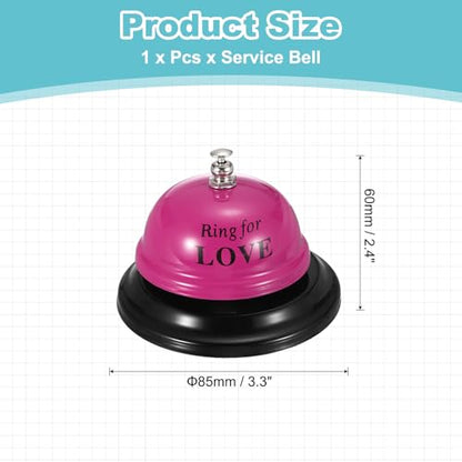 PATIKIL Desk Bell, 3.3" Service Call Bell Ringing, Love, Rose Red - color: Rose Red(love)
