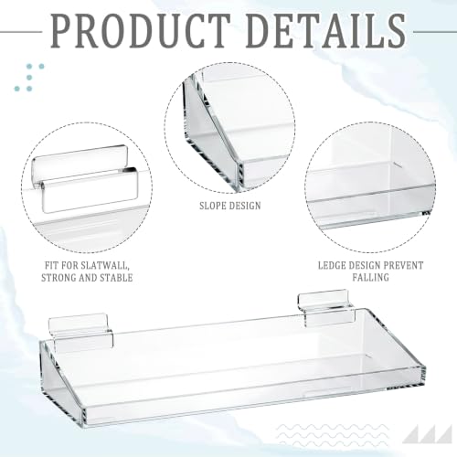 Zhehao 4 Pcs Slatwall Acrylic Shelves,14.5" X 5.1" X 2" - size: 14.5" X 5.1" X 2"