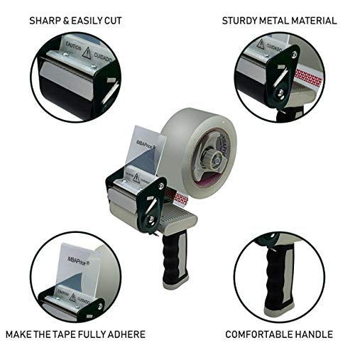 iMBAPrice Packing Tape Dispenser Gun with 2" x 110 Yard Clear Tape, Handheld Shipping Tape Gun with Non-Slip Rubber Handle for Moving, Packing & Storage, 1 Pack - size: 2" Tape Gun (1-Pack)