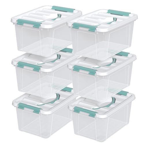 Zopnny 7-Quart Storage Bins with Lids, Stackable Plastic Totes, 6-Pack - size: 7 Quart