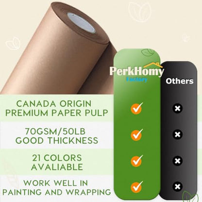 PerkHomy Brown Kraft Paper Roll 36" x 3,600" (300') for Gift Wrapping Bouquet Flower Art Painting Craft Writing Packaging Shipping 80GSM 55LB (Brown, 36" x 300') - color: Brown, size: 36" x 300'