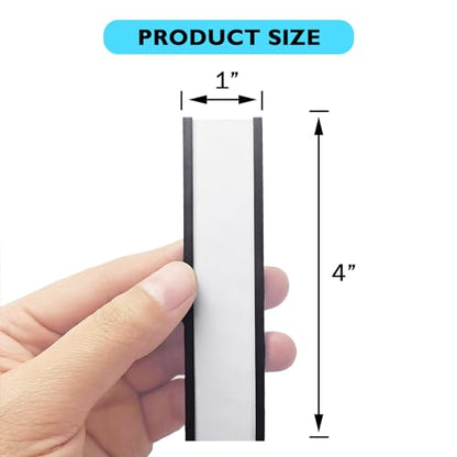 48-Pack 1"x4" C-Channel Magnetic Label Holders for Metal Racks - size: 1 × 4 inch - 48pcs