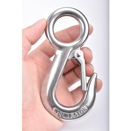 Alele 4Pack 0.5T Crane Scale Grab Hooks, Slip Hooks,Stainless Steel Lifting Hook Rigging Accessory - color: Grab Hooks 0.5T 4P