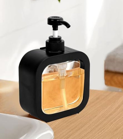 Soap Dispenser, Multifunctional, Bathroom & Kitchen, Liquid Dish Wash One-Hand Dispensing, Black, 10oz - color: Black, 10oz