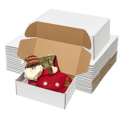 Wowxyz 14x8x5" Shipping Boxes 20 Pack White Corrugated Cardboard Box - size: 14x8x5"