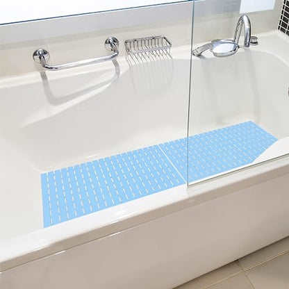 BEMISO Shower Mat Non Slip Bathtub Mat 27.5 x 15.7 Inch Bath Mat for Tub - color: Blue, size: 27.5 x 15.7 inches