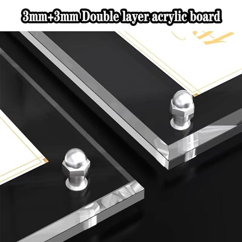 QR Code Signs,7.5 x 9.5 Inch Acrylic Menu Sign Holder with Metal Stand Office Table Clear Display Sign Stand Ad Photo Frame Holder Double-sided Menu Dispaly for Store,Office,Restaurant,Hotel,Home - size: 7x9 Inch,1 Pack