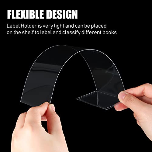 Containlol 15 Pcs Moveable Shelf Label Holder for Library, 3 x 1.6 Inch - size: 3 x 1.6 Inch