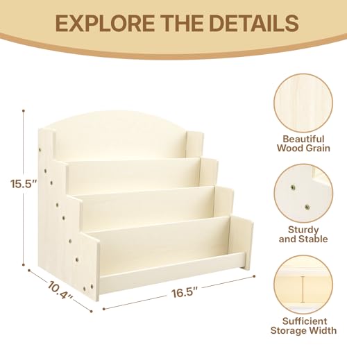 4 Tier 1Pc Wooden Greeting Card Display Stand - color: Wood