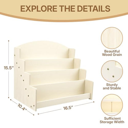 4 Tier 1Pc Wooden Greeting Card Display Stand - color: Wood