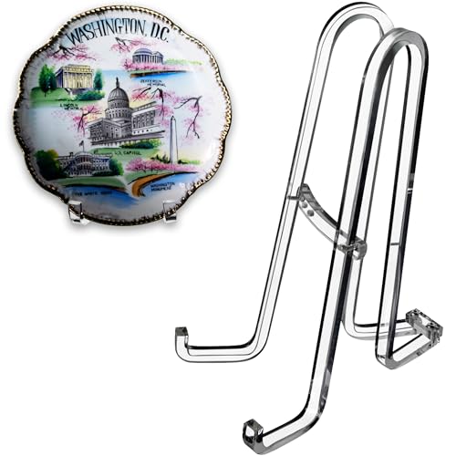 AMT 8 Inch Acrylic Plate Stands for Display - Plate Holder Display Stand + Frame Holder Stand for Picture - color: 8 Inch