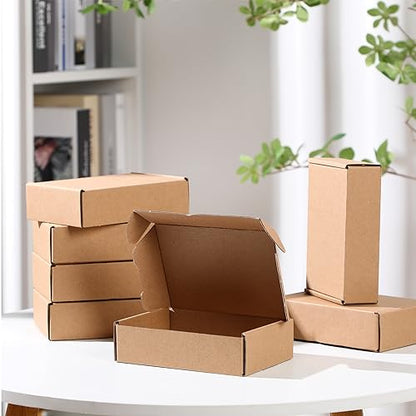 Qilery 100 Pcs 5.91 x 3.94 x 1.57'' Shipping Boxes Corrugated - size: 5.91 x 3.94 x 1.57 inches