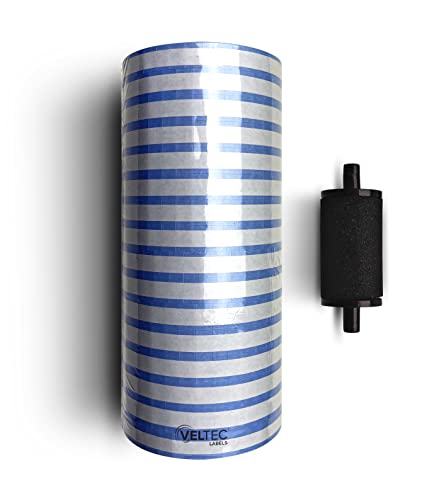 Veltec Premium Pricing Labels for Monarch 1110 Price Gun, 16 Rolls, 17,000 Labels, Ink Roller Included (Blue) - color: Blue