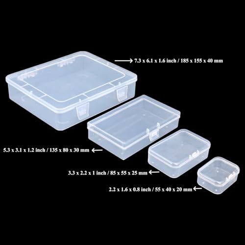 Goodma 28 Pieces Mixed Sizes Rectangular Clear Plastic Storage Box - size: Mixed Sizes