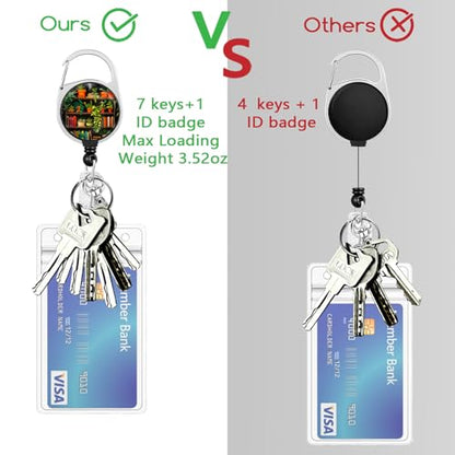 Gctriki Book Lanyards for Id Badges, Badge Holder Retractable Badge Reel - color: Book Shelf
