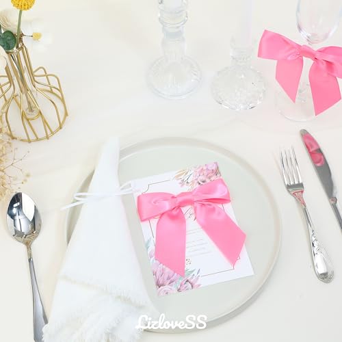 Hot Pink Satin Ribbon Twist Tie Gift Bows 5 Inch 36 Pack - color: Hot Pink