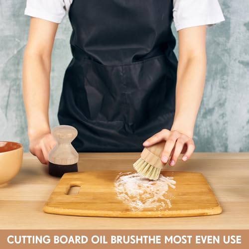 Qinyoung 2 Pcs Cutting Board Oil Applicator Set Bamboo Wax Applicator