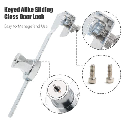 4 Pack Sliding Glass Door Lock, Keyed Alike Showcase Display Case - size: 5.56 inch / 141mm - 4 Pack