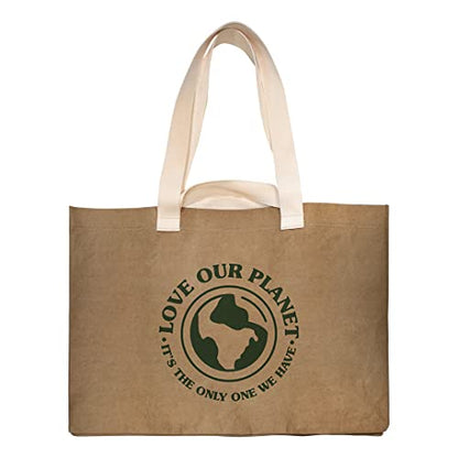 Reusable Grocery Bag – Large Sustainable Washable Paper Tote with Reinforced Seams. Foldable and Durable. - style: Extra Large Tote - 13" X 22" X 14"