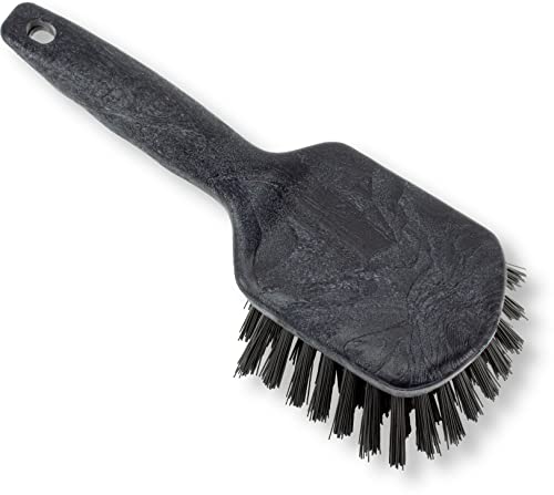 SPARTA 40541EC03 Plastic Scrub Brush, Utility Brush, Kitchen Brush With Hanging Hole For Cleaning, 8 Inches, Black - (Pack of 1) - color: Black