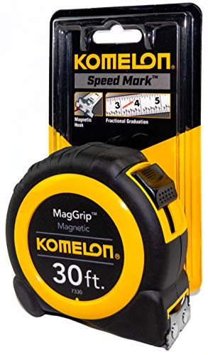 Komelon 7330; 30' x 1" Magnetic Neo MagGrip Tape Measure, Yellow/Black, 30-Feet - size: 9.1 m