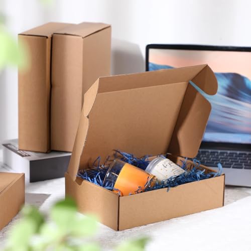 Qilery 100 Pcs 9.06x6.3x2.36'' Shipping Boxes Corrugated - size: 9.06 x 6.3 x 2.36 inches