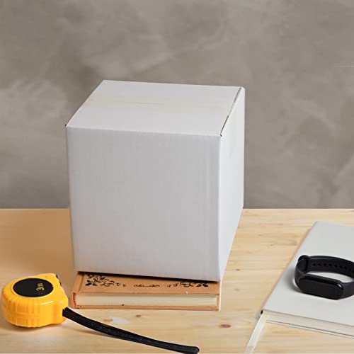 SUNLPH White Shipping Boxes 6x6x6 Inches Small Corrugated Cardboard Boxes, 25 Pack - size: 6 x 6 x 6
