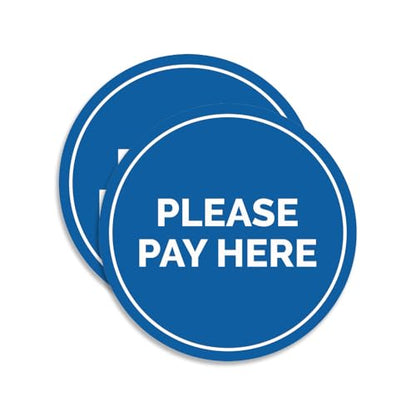 Signs ByLITA Circle Pay Here Sign (Blue) - Small (2 Pack) - color: Blue, size: 4" - Small (2 Pack)
