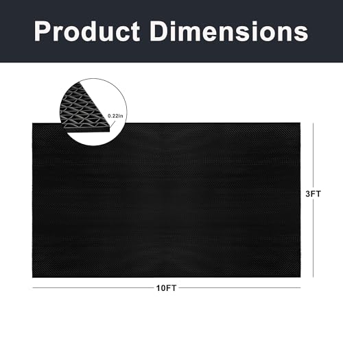 Thick PVC Drainage Floor Mat 3FTX10FT Black PVC Pool Floor Mat - size: 120" x 36" (Rectangular)