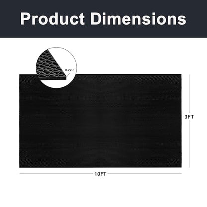 Thick PVC Drainage Floor Mat 3FTX10FT Black PVC Pool Floor Mat - size: 120" x 36" (Rectangular)
