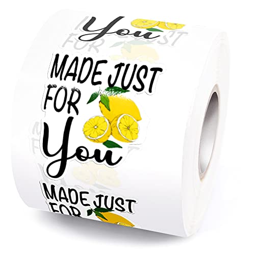 Just For You Lemon Stickers - Funny & Cute Lemonade Stand Supplies, 500 PCS - style: Made Just for You Lemon