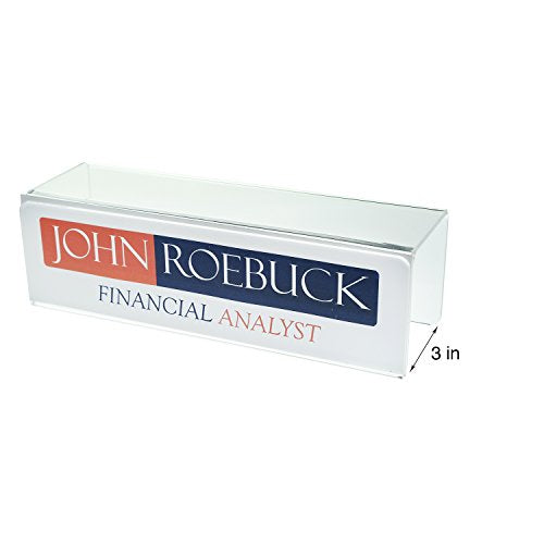 Source One Deluxe Clear Acrylic Cubicle Sign Holder & Name Plates (3 Inch Hook, Name Plate) - color: Name Plate, size: 3 Inch Hook