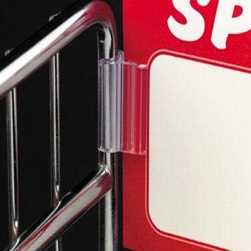 Gridwall Sign Clip for Wire Rack & Fixtures - Grid Display Card Holder Grip, 25 Pack