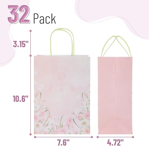 Mr. Pen- Paper Gift Bags with Handles, 32 Pack, 7.6" x 4.7" x 10.6" - color: Floral, size: 32 Pack