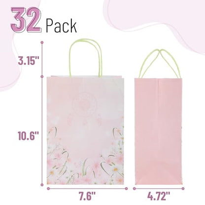 Mr. Pen- Paper Gift Bags with Handles, 32 Pack, 7.6" x 4.7" x 10.6" - color: Floral, size: 32 Pack