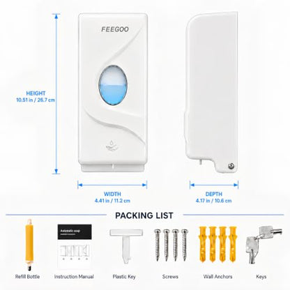 Automatic Soap Dispenser, 27 fl oz White Wall Mounted - color: Fg2002-white