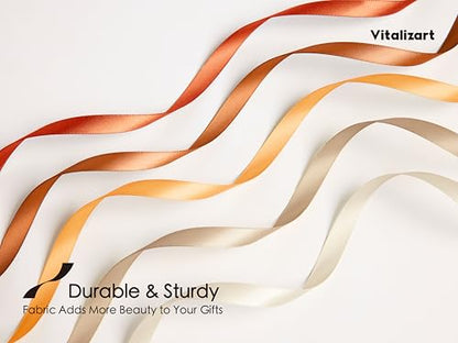 Vitalizart Terracotta Ribbons for Crafts 3/8" x 50Yds Double-Faced Satin - color: Burnt Orange & Terracotta