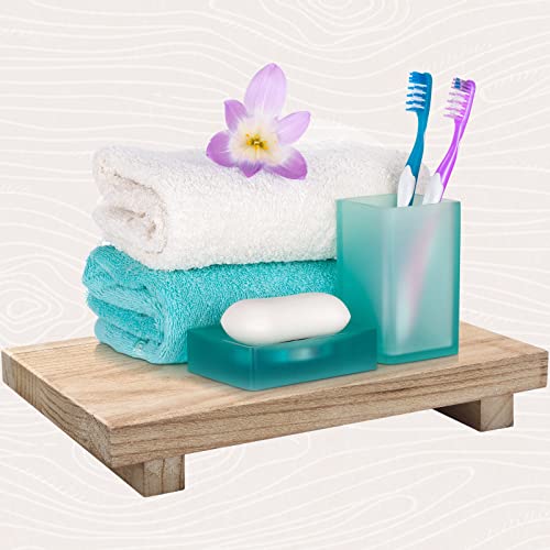 Nuogo Wood Pedestal Riser Stand for Kitchen Soap Tray,12 X 7 Inch,Natural - color: Natural, size: 12 x 7 Inch